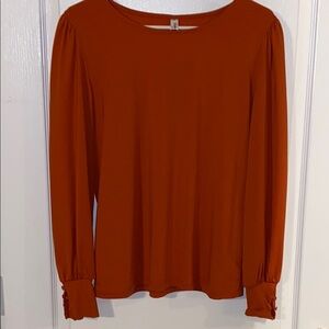 Orange Long Sleeve Women's Top, Medium, EUC